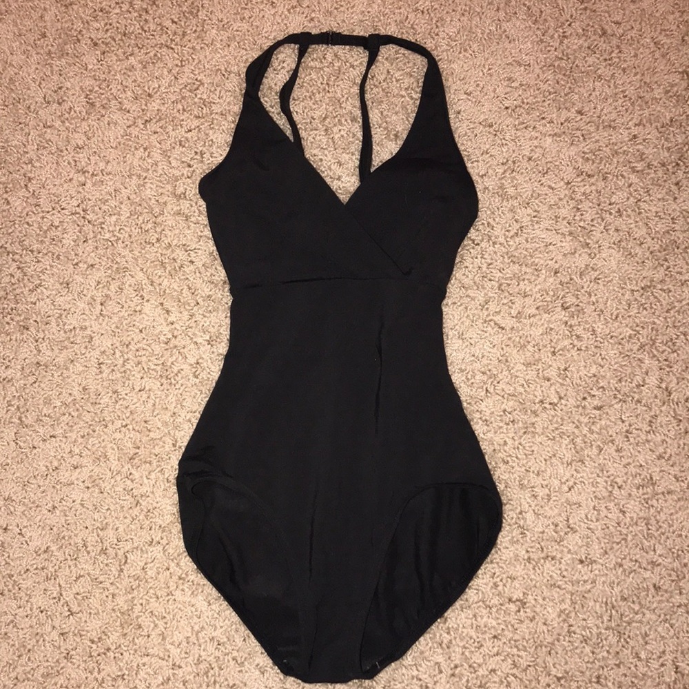 Black halter neck leotard